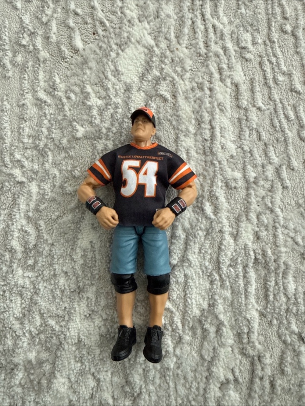 Mattel Action Figure Black and Orange Jersey with Blue Shorts